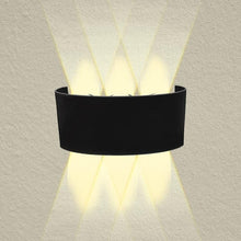 APPLIQUE A PARETE LED NERO 18W LUCE NATURALE 4000K ESTERNO UP&DOWN IMPERMEABILE