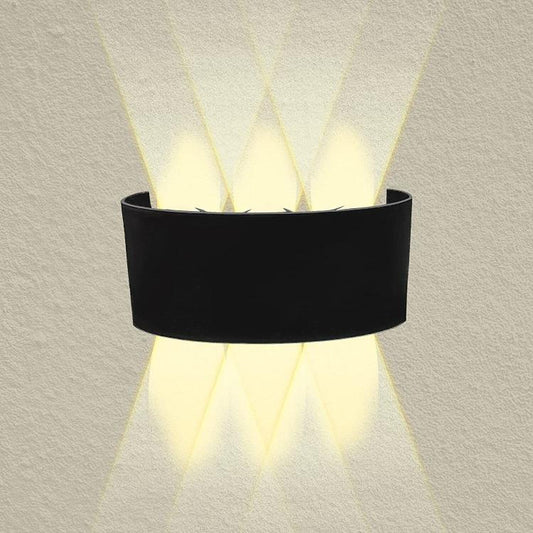 APPLIQUE A PARETE LED NERO 18W LUCE NATURALE 4000K ESTERNO UP&DOWN IMPERMEABILE