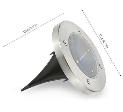 2 FARO LAMPADA LED SOLARE DA ESTERNO GIARDINO FARETTO 4 LED PICCHETTO SEGNAPASSI