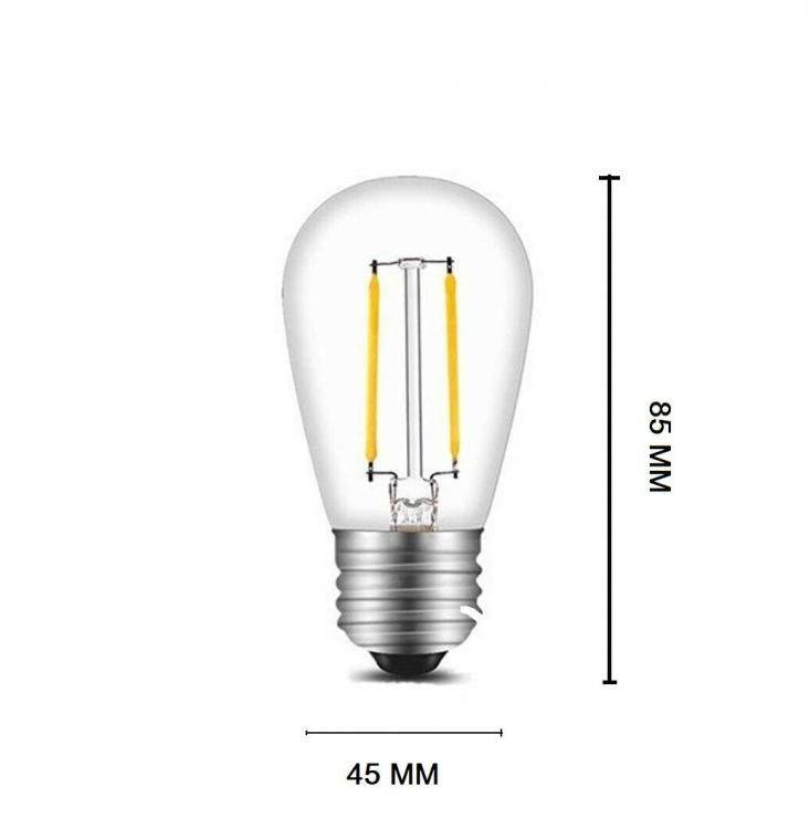 10pz LAMPADE E27 LED FILAMENTO LUCE CALDA GIALLA RETRO VINTAGE CATENARIA CATENA