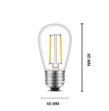 10pz LAMPADE E27 LED FILAMENTO LUCE CALDA GIALLA RETRO VINTAGE CATENARIA CATENA