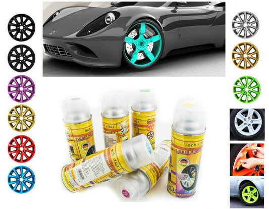 Vernice Removibile Bomboletta Spray 400Ml Pellicola/Wrapping Cerchi Auto (Nero)