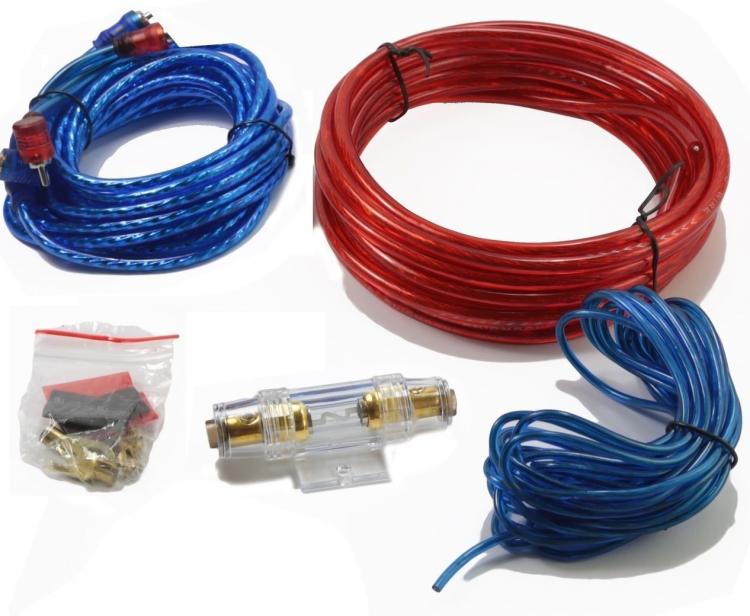 Kit Cavi Altoparlante Per Impianto Audio Stereo Auto Rca 5 Metri Portafusibile