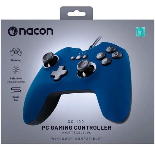 Nacon Pc Controller Gaming Gc-100 Blu Windows Pad 6 Pulsanti Computer