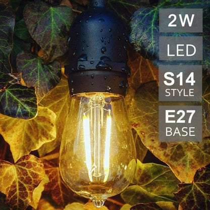 10pz LAMPADE E27 LED FILAMENTO LUCE CALDA GIALLA RETRO VINTAGE CATENARIA CATENA