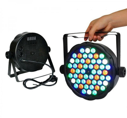 Faro Par Rgb 54 Led Alta Luminosita Dmx 512 Strobo Wash Programmabile Discoteca