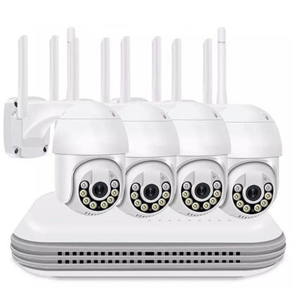 Kit Videosorveglianza Wireless Nvr 4 Canali 4 Telecamere Ptz Motorizzate Wi-Fi