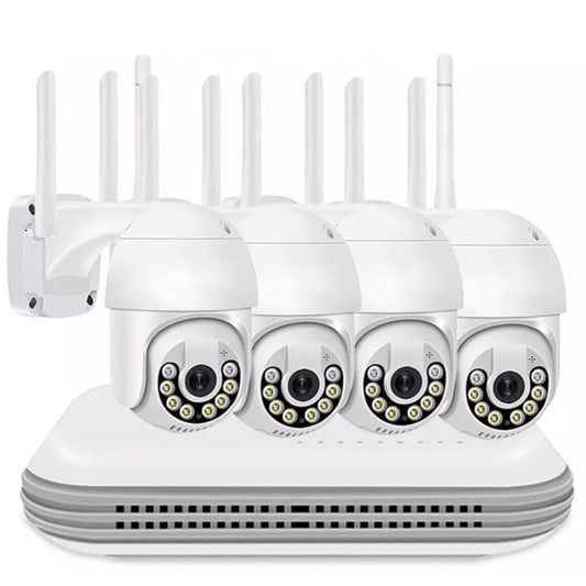 Kit Videosorveglianza Wireless Nvr 4 Canali 4 Telecamere Ptz Motorizzate Wi-Fi