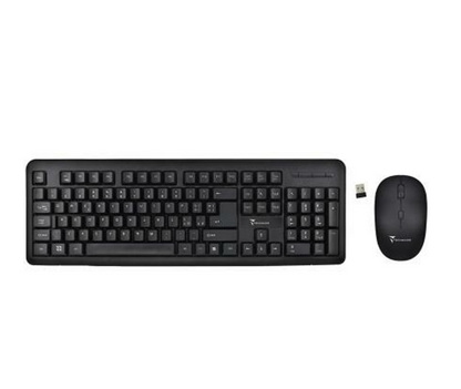 Techmade Kit Tastiera + Mouse Wireless Pkf-518+Pmf-446 Black Pc Computer Nero
