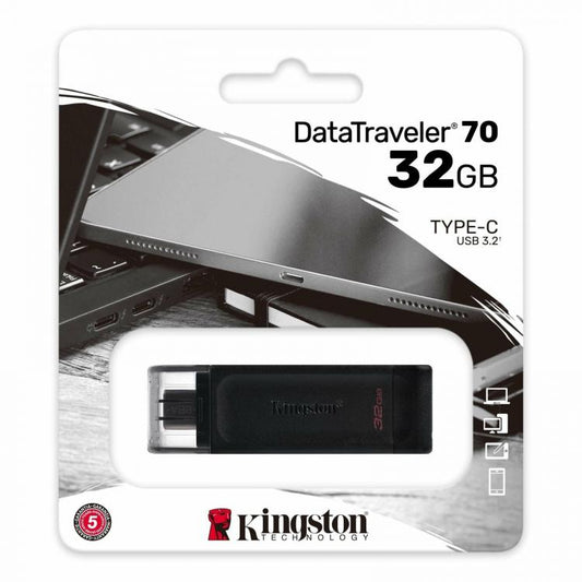 Kingston Pendrive Datatraveler 32Gb Usb 3.1 + Type C Dt70/32Gb Chiavetta Memoria