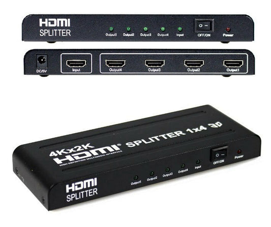 Splitter Hdmi 1.4 1080P 3D 4K Full Hd 4 Uscite Alta Risoluzione - Dvd Tv Ps4 Pc