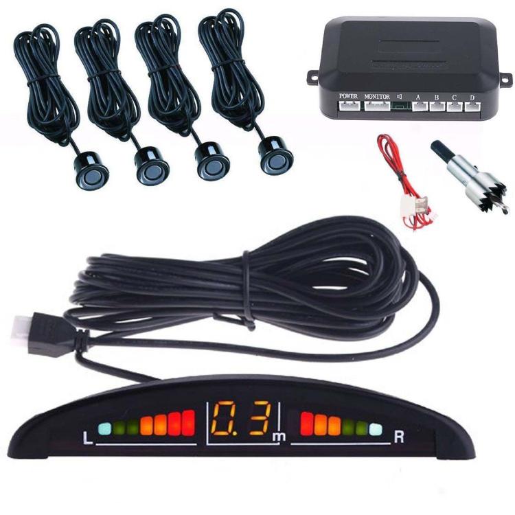 Kit 4 Sensori Di Parcheggio Per Auto E Camper Display Led Acustico Verniciabili