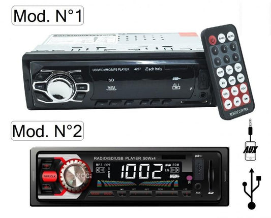 AUTORADIO FM STEREO AUTO LETTORE MP3 USB SD CARD INGRESSO AUX WMA RADIO 4104