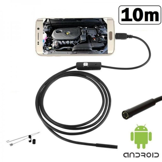 Telecamera Endoscopica Sonda Per Ispezione Usb 10M 6Led Ip67 Android Pc Notebook