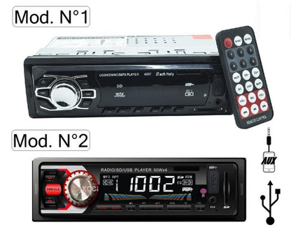 AUTORADIO FM STEREO AUTO LETTORE MP3 USB SD CARD INGRESSO AUX WMA RADIO 4104