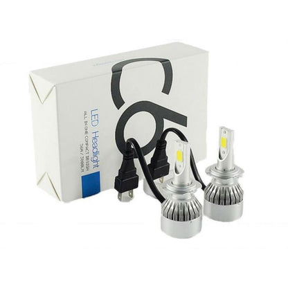 COPPIA LAMPADE LED DA AUTO FARI H7 MOTO KIT LAMPADINE 36W LUCE BIANCA 6000K FARO