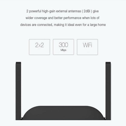 Xiaomi Mi Wi-Fi Range Extender Pro Ripetitore Wireless 300Mbps Wifi Nero Antenne