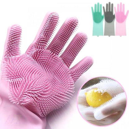Guanti Lava Piatti Better Glove Silicone Spugna Spazzola Lavaggio Per Auto Casa