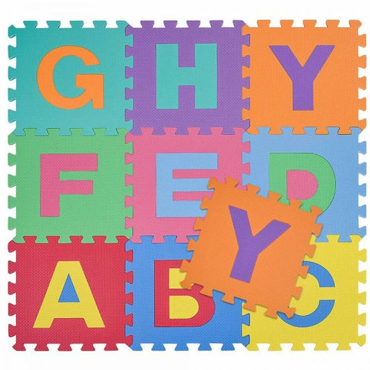 Tappeto Puzzle Per Bambini 10Pz Gioco Tappetino Morbido Lettere Alfabeto Gomma