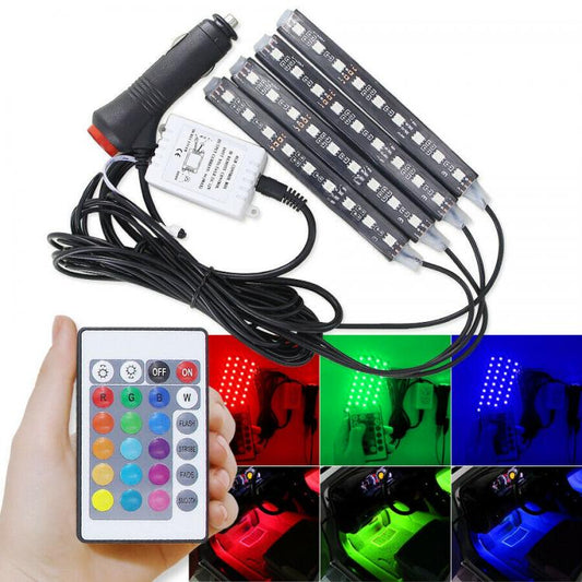 Luci Interne Atmosfera Usb Striscia Colori Decorazione Led Rgb Auto Telecomando