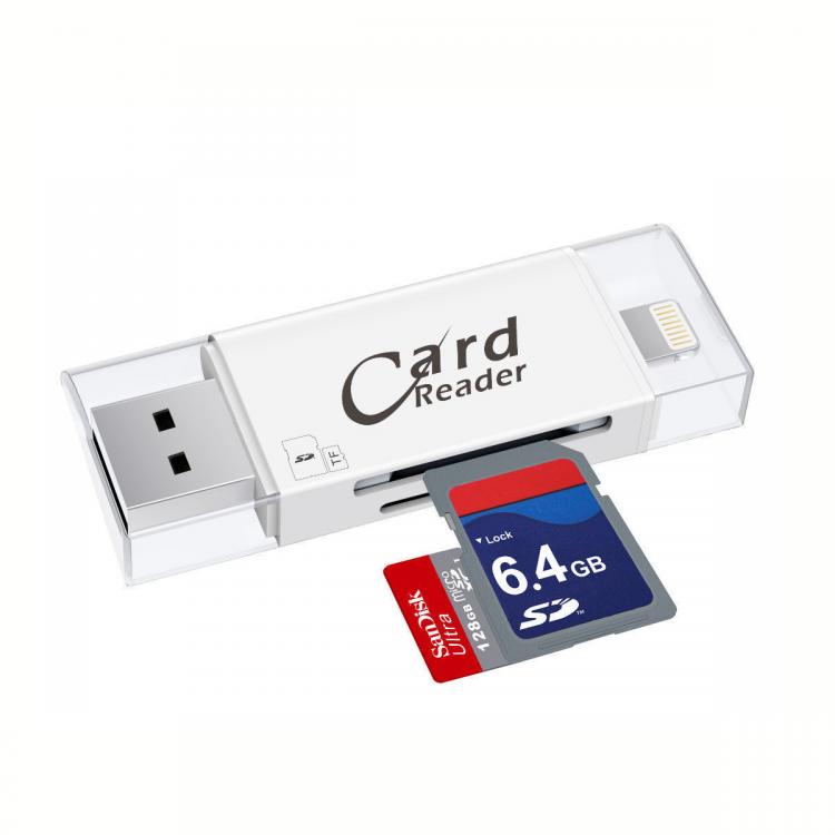 CHIAVETTA PENDRIVE 3in1 IPHONE/ANDROID MICRO USB SD PC FLASH DRIVE LETTORE OTG