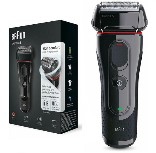 BRAUN - RASOIO BARBA ELETTRICO SERIE-5 5030S RICARICABILE IMPERMEABILE A LAMINA