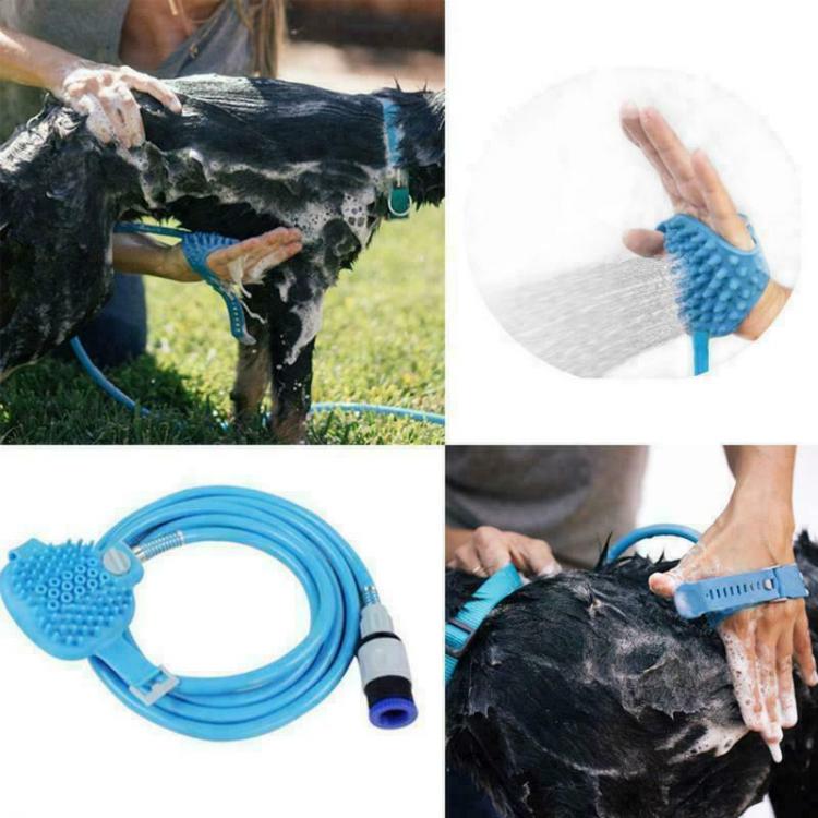 Tubo Spazzola Lavaggio Cane Gatto Doccia Silicone Giardino Toelettatura Toilette