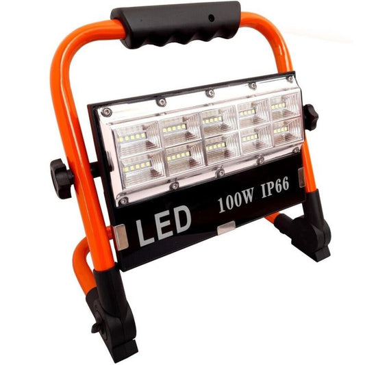 Faro Led Smd 100W Faretto A Batteria Ricaricabile Usb Torcia Da Lavoro Portatile