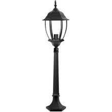 Lampione Da Giardino Terra 87Cm Lanterna Vetro E27 Luce Esterno Alluminio Nero