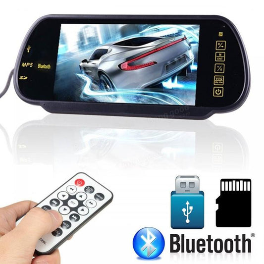 Specchietto Retrovisore Monitor 7 Bluetoot Touch Per Telecamera Retromarcia Auto