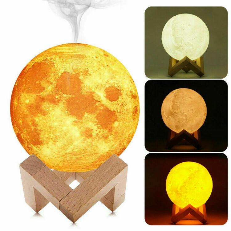 Umidificatore Diffusore Aromi Aromaterapia Lampada Da Tavolo Led Ultrasuoni Luna