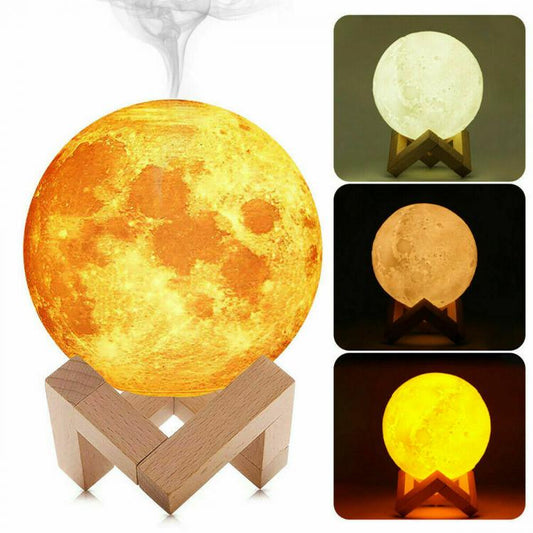 Umidificatore Diffusore Aromi Aromaterapia Lampada Da Tavolo Led Ultrasuoni Luna