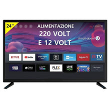 Sinudyne Smart Tv Led 24" Pollici 12V Hd Dvb-T2/S2 Hdmi Scart Hotel Camper Barca