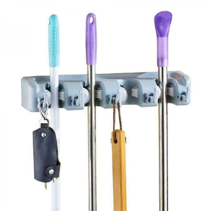Organizer Porta Appendi 4 Scopa Mazze Da Muro A Parete E Ganci Portatutto Scope