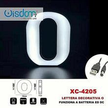 Lettera O Led Decorativa Luminosa A Batterie Natalizia Per Addobbi Luce Bianca