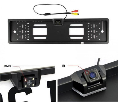 Kit Portatarga Con Telecamera Retromarcia Monitor 4.3" Retrocamera Auto Camper