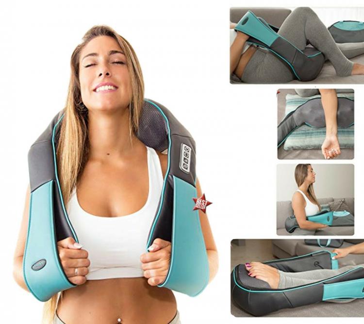 Massaggiatore Cervicale Collo Schiena Spalle Gambe Braccio Shiatsu Riscaldante