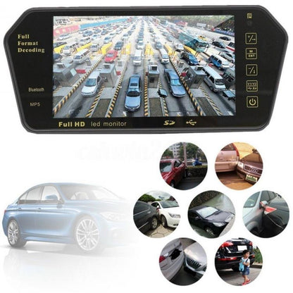 Specchietto Retrovisore Monitor 7" Bluetooth Mp5 Micro Sd Usb Auto X Retrocamera