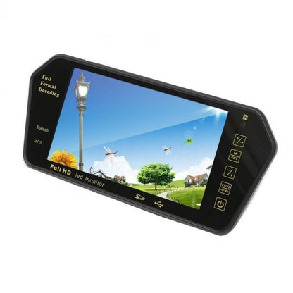 Specchietto Retrovisore Monitor 7" Bluetooth Mp5 Micro Sd Usb Auto X Retrocamera