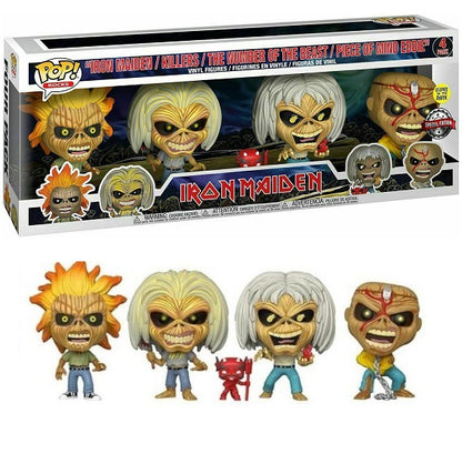 Funko Pop Rocks Iron Maiden Eddie 4 Pack Gitd Bundle Vinyl Statuetta Nuovo
