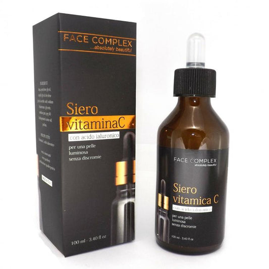 Siero Viso Vitamina C + Acido Ialuronico Pelle Luminosa Discromie Rughe Occhiaie