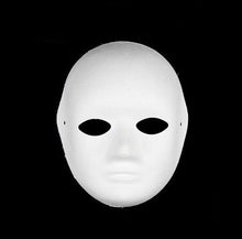 12 MASCHERA VISO INTERO BIANCA CARTA PER DIPENGERE CARNEVALE TEATRALE UOMO DONNA