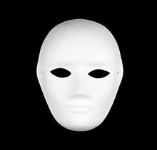 12 MASCHERA BIANCA VISO INTERO CARTA PER DIPENGERE CARNEVALE TEATRALE UOMO DONNA