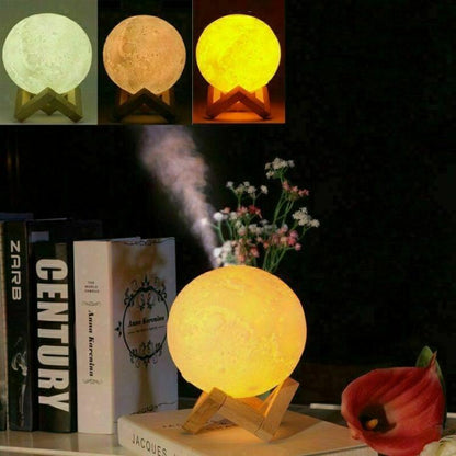 Umidificatore Diffusore Aromi Aromaterapia Lampada Da Tavolo Led Ultrasuoni Luna