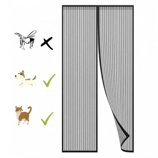 Zanzariera Magnetica 120X240 Tenda Per Porte Finestre Universale Calamita - Nera