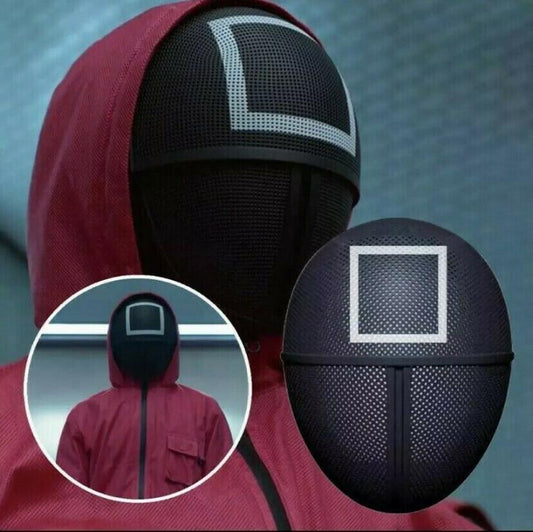 Squid Game Maschera Per Hallooween Serie Tv Cina Netflix Quadrato Cosplay Nera