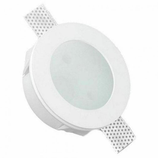 Porta Faretto In Gesso Conico Attacco Lampada Gu10 Rotondo Controsoffitto Vetro