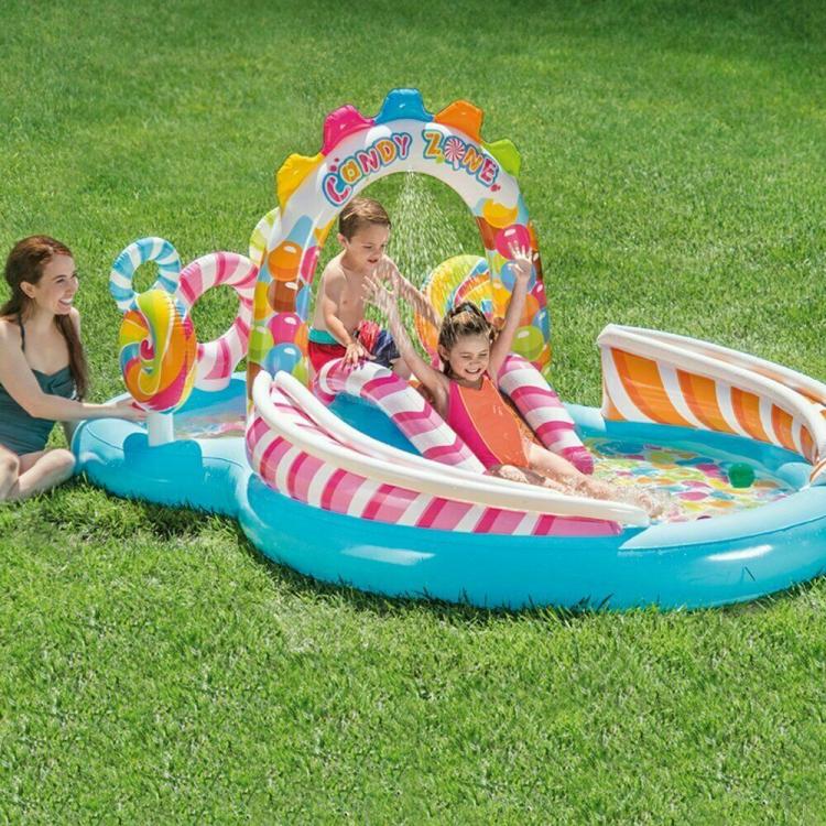 Piscina Scivolo Palline Gonfiabile Candy Playcenter Gioco Bambini Giardino Intex