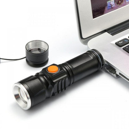 Mini Torcia Tattica Militare Cree Luce Led T6 Xenon Zoom Ricaricabile Usb Caccia