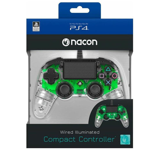 CONTROLLER NACON WIRED PS4 LUMINOSO COMPACT LIGHT EDITION LED VERDE PAD NUOVO